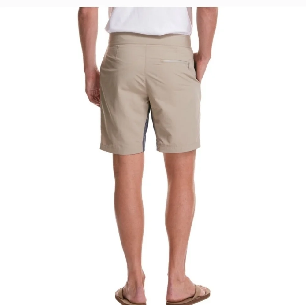 Vineyard Vines Men's Tan and Gray Swim Shorts